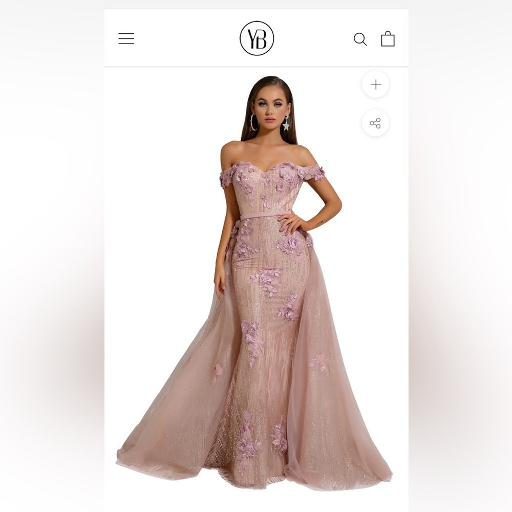 Portia and Scarlett Strapless Pink Gown